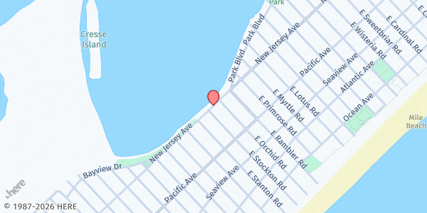 Map showing NOTRE DAME DE LA MER PARISH LAZURUS HOUSE at New Jersey Avenue, Wildwood Crest, NJ