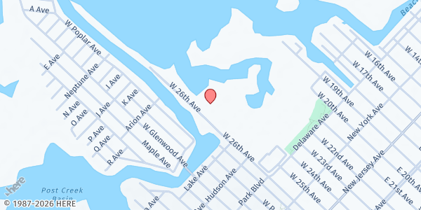 Map showing Lazarus House Ministries, Incorporated at PO BOX 1792, WILDWOOD, NJ