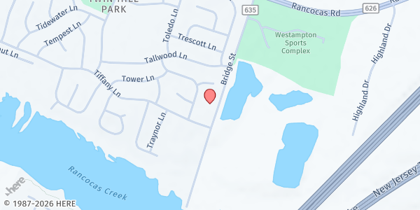 Map showing AL-NASR MOSQUE- Humanity First USA at 500 Bridge Street, Willingboro, NJ
