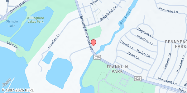 Map showing Cathedral Of Love Food Pantry at 139 Beverly Rancocas Road, Willingboro, NJ