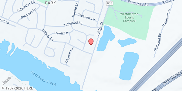 Map showing Humanity First USA - Willingboro at 500 Bridge St., Willingboro, NJ