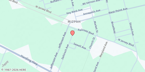 Map showing The Soar Church at 513 DEHIRSCH AVENUE, WOODBINE, NJ
