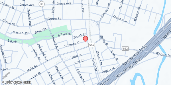Map showing Heaven's Helpers at 393 Pearl Street, Woodbridge, NJ