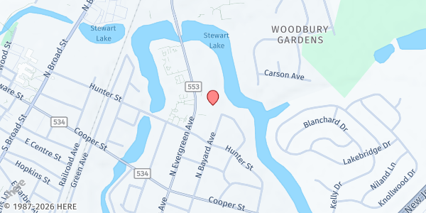 Map showing Evergreen Avenue Elementary School at 160 North Evergreen Avenue, Woodbury, NJ