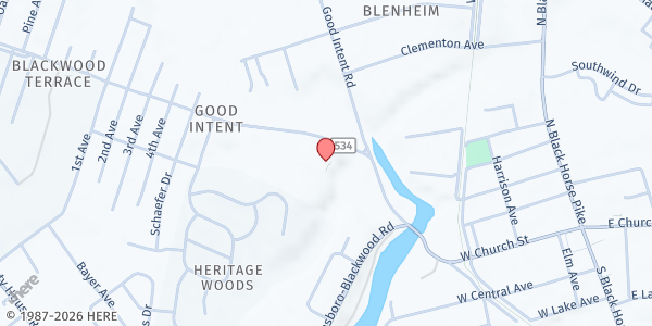 Map showing Laurelwood S.D.A. Community Services at 3051 Good Intent Road, Woodbury, NJ
