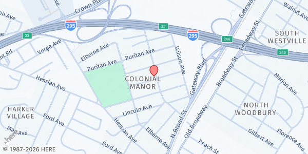 Map showing RCCCG-God's Power House at 301 Colonial Avenue, Woodbury, NJ
