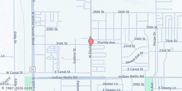 Map showing Alamogordo Public Schools - Outreach Hub at 12th St. & North Florida Ave., Alamogordo, NM