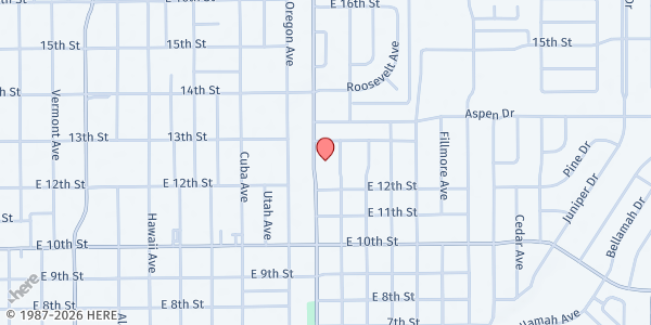 Map showing Our Savior Lutheran Church at 1212 Washington Ave., Alamogordo, NM