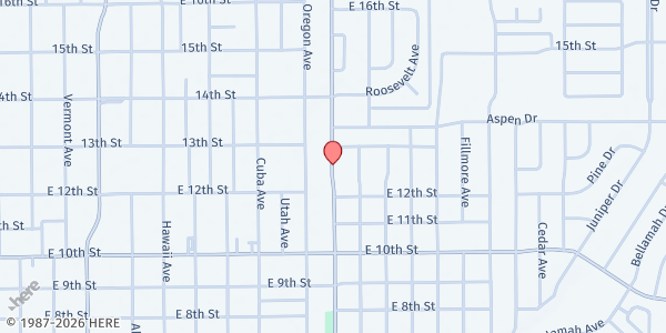 Map showing Our Savior Lutheran Church at 1212 Washington, Alamogordo, NM