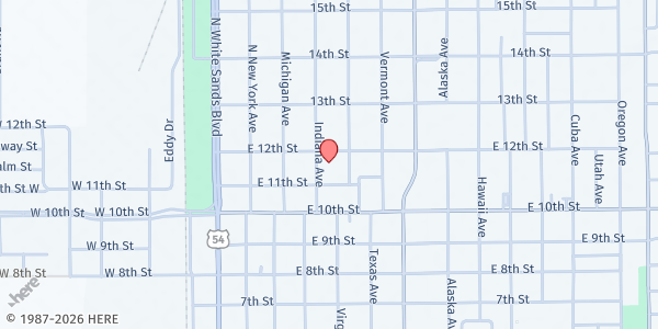 Map showing St. John's Episcopal Church at 1114 Indiana Ave., Alamogordo, NM