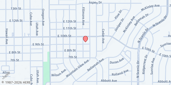Map showing The Counceling Center at 1900 E 10th St., Alamogordo, NM
