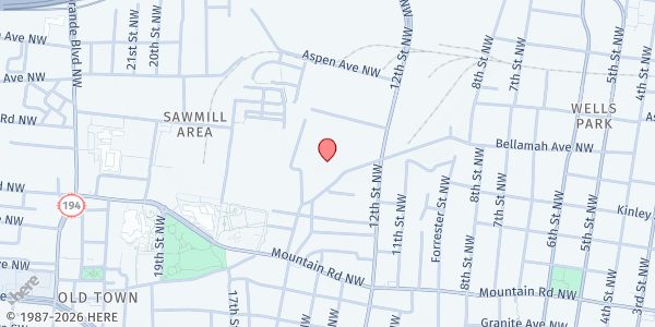 Map showing ACE Leadership High School at 1240 Bellamah Ave. NW, Albuquerque, NM