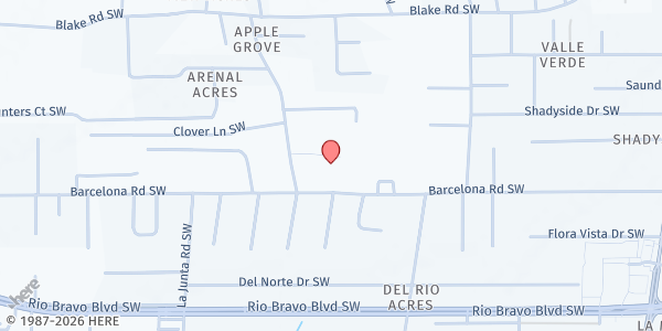Map showing Barcelona Elementary School at 2311 Barcelona Rd. SW, Albuquerque, NM