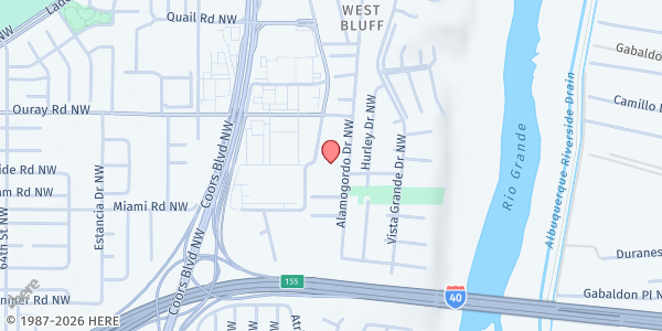 Map showing Casa Del Rey at 2500 Corona Dr NW, Albuquerque, NM