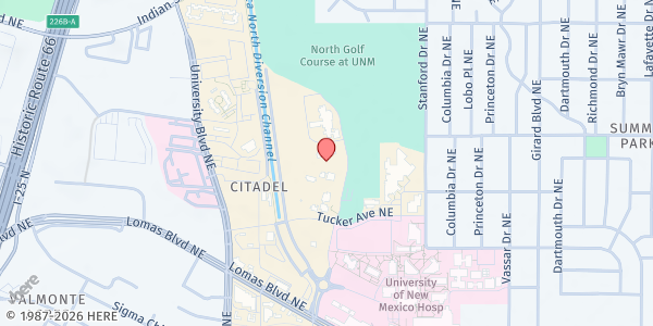 Map showing Casa Esperanza, Inc. at 1005 Yale Blvd. NE, Albuquerque, NM