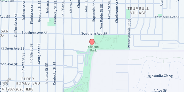 Map showing Cesar Chavez Community Center at 7505 Kathryn Ave. SE, Albuquerque, NM