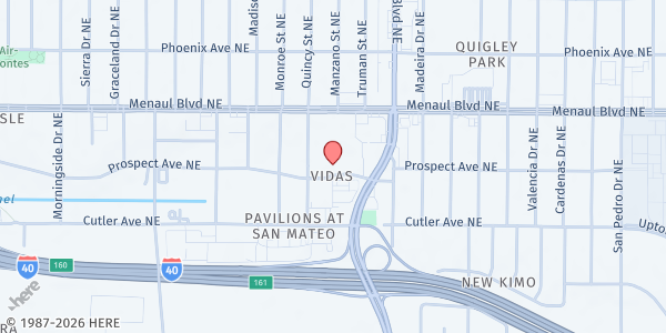 Map showing Church of God New Mexico at 4919 Prospect Ave. NE, Albuquerque, NM