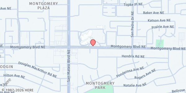 Map showing Del Norte High School at 5323 Montgomery BLVD, Albuquerque, NM
