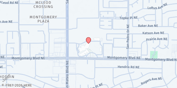 Map showing Del Norte High School at 5323 Montgomery Blvd., Albuquerque, NM