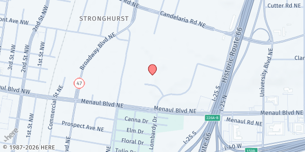 Map showing Digital Arts and Technology Academy at 1011 Lamberton Pl NE, Albuquerque, NM
