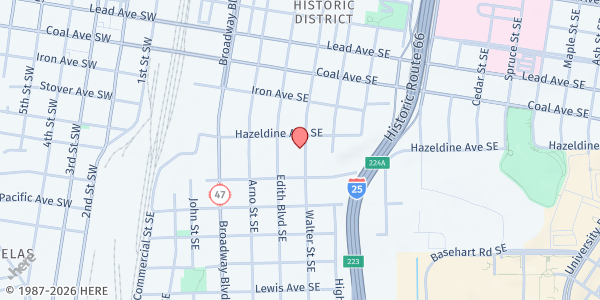 Map showing Downtown Community Schools at 700 Edith Blvd. SE, Albuquerque, NM