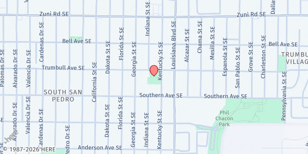 Map showing Emerson Elementary School at 620 Georgia St. SE, Albuquerque, NM