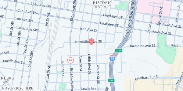 Map showing Eugene Field Elementary School at 700 Edith Blvd. SE, Albuquerque, NM