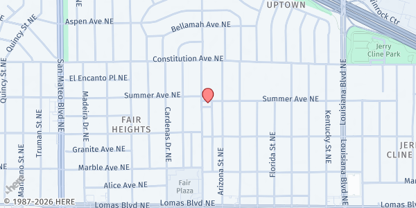 Map showing Family Promise of Albuquerque at 1516 San Pedro Dr. NE, Albuquerque, NM