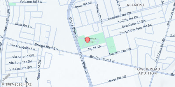 Map showing First Choice Community Healthcare - Alamosa Medical Center at 6900 Gonzales Rd. SW, Albuquerque, NM
