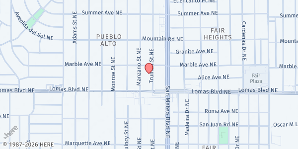 Map showing First Nations Community HealthSource - Truman Clinic at 625 Truman St. NE, Albuquerque, NM
