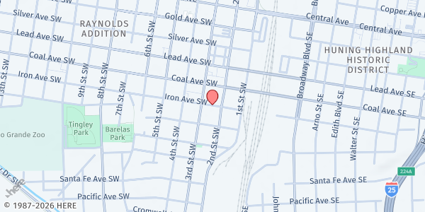Map showing Good Shepherd Center at 218 Iron SW, Albuquerque, NM