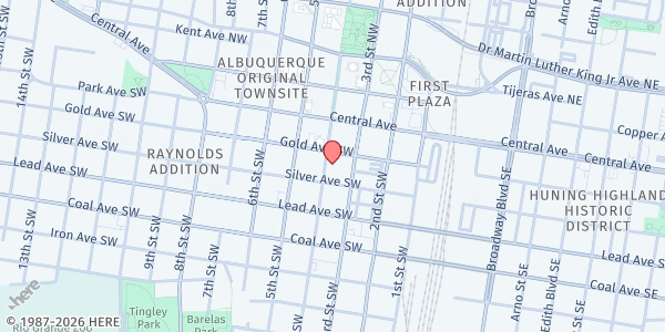 Map showing Greater Albuquerque Housing Partnership at 320 Gold Avenue, Albuquerque, NM