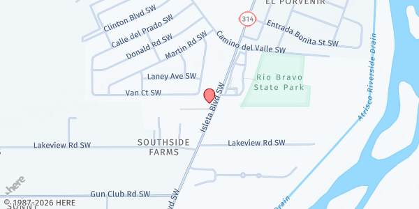 Map showing Haven of Love at 4025 Isleta Blvd. SW, Albuquerque, NM
