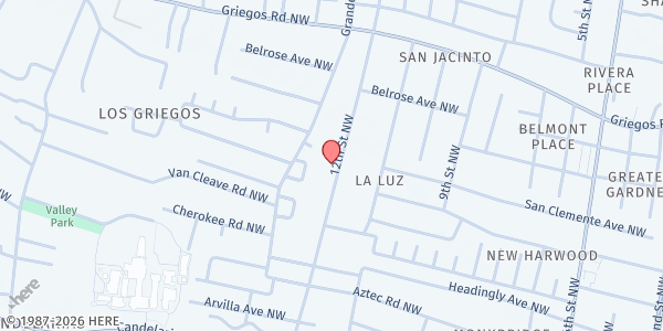 Map showing Heaven Bound Ministries at 4311 12th Ct. NW, Albuquerque, NM