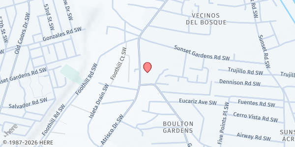 Map showing Holy Family Catholic Church - Food Pantry at 562 Atrisco Dr. SW, Albuquerque, NM