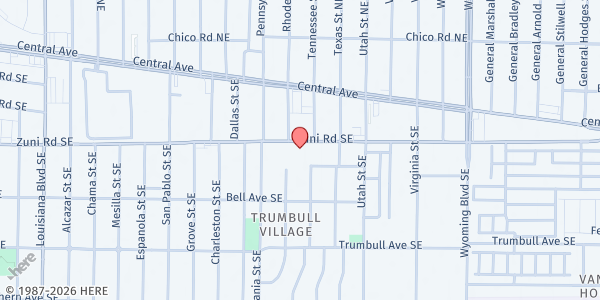 Map showing Iglesia Mission Bethesda at 8016 Zuni SE, Albuquerque, NM