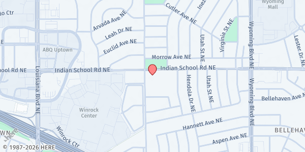Map showing Inez Elementary School at 1700 Pennsylvania Ave. NE, Albuquerque, NM