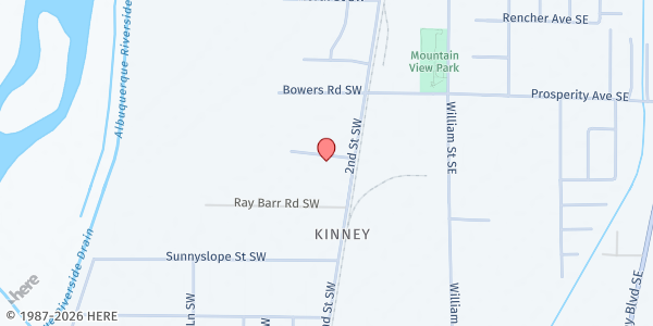 Map showing Joy Junction Shelter at 4500 2nd St. SW, Albuquerque, NM