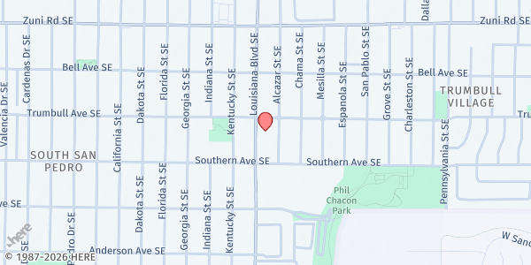 Map showing Ministerio Bethel at 600 Louisiana Ste G., Albuquerque, NM