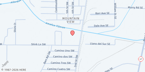 Map showing Mountain View Elementary School - Head Start Center at 5317 2nd St. SW, Albuquerque, NM
