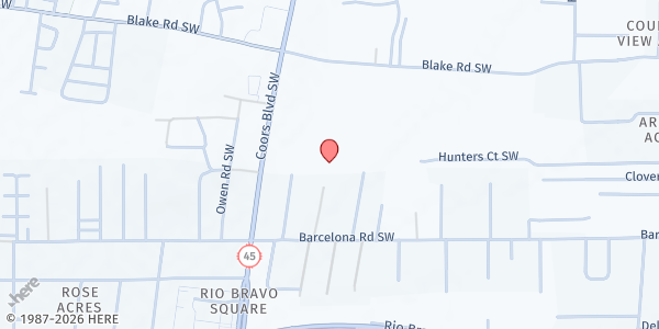 Map showing Navajo Elementary School at 2936 Hughes Rd. SW, Albuquerque, NM