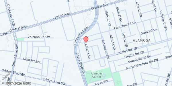 Map showing New Life Homes 4 at 6600 Delia Rd. SW, Albuquerque, NM