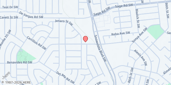 Map showing New Life Homes 5 and 6 at 9901 Benavides Road SW, Albuquerque, NM