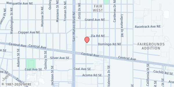Map showing New Mexico Harm Reduction Collaborative - Albuquerque at 204 Madeira Dr. NE, Albuquerque, NM