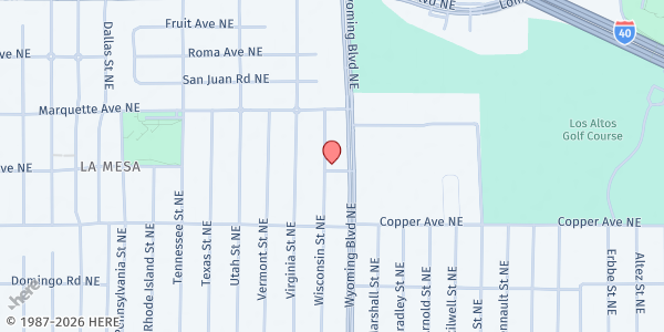 Map showing NM Veterans for Pets at 500 Wisconsin St NE, Albuquerque, NM