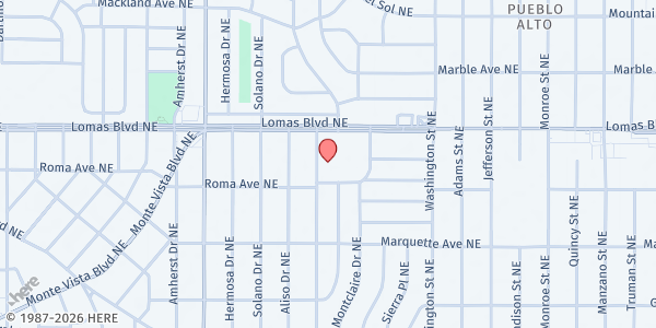 Map showing Our Lady of Fatima Food Pantry at 4020 Lomas Blvd. NE, Albuquerque, NM