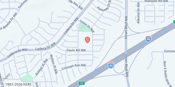 Map showing Painted Sky Elementary School at 8101 Gavin Rd. NW, Albuquerque, NM