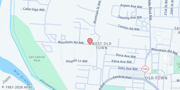 Map showing Reginald Chavez Elementary School at 2700 Mountian Road NW, Albuquerque, NM