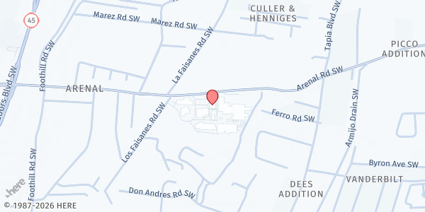 Map showing Rio Grande High School at 2300 Arenal Rd. SW, Albuquerque, NM