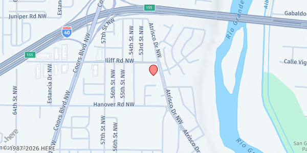 Map showing Rio Grande Spanish SDA Church at 5200 Iliff Rd. NW, Albuquerque, NM